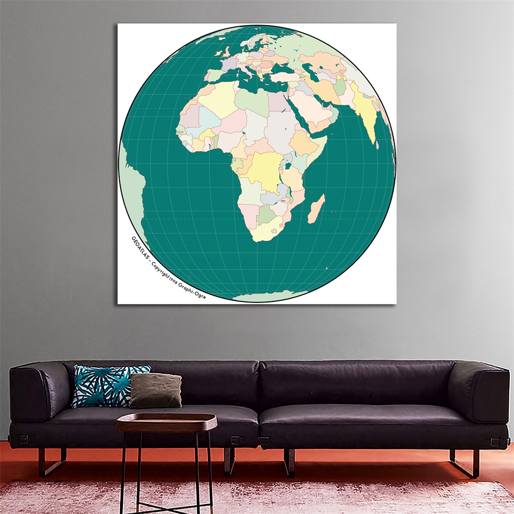 Possbay 非洲地圖-世界地圖大海報背景布牆裝飾