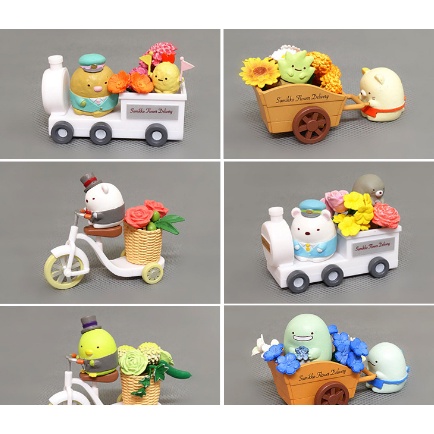 【軸心萌兔】角落生物 療育小物公仔玩具 盒玩 食玩 模型 轉蛋 蛋糕烘培裝飾  鮮花推車 6款一組
