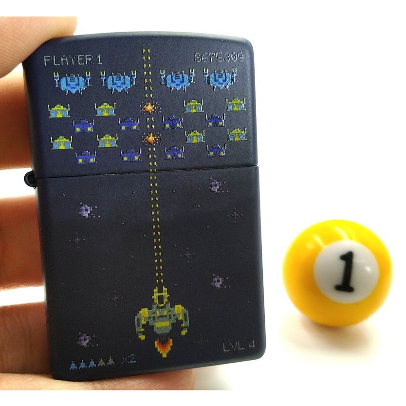 正品附發票 美國 ZIPPO打火機 Gaming系列-復古Pixel電玩像素 (海軍藍烤漆-型號49114)✦球球玉米斗