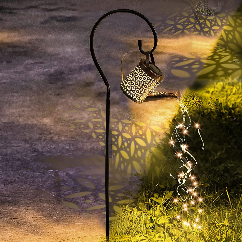 太陽能照明36led太陽能花園燈 創意星型淋浴花園藝術燈 園藝草坪燈 太陽能地插燈浪漫戶外花園派對婚禮裝飾氣氛燈