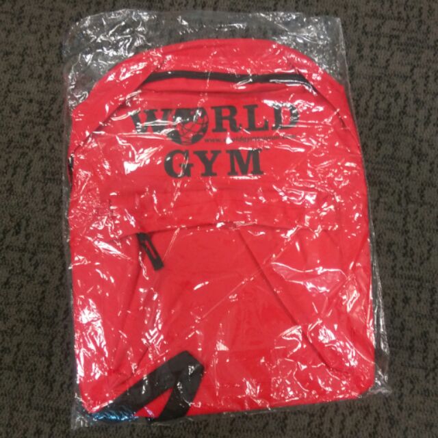 World Gym全新紅色後背包