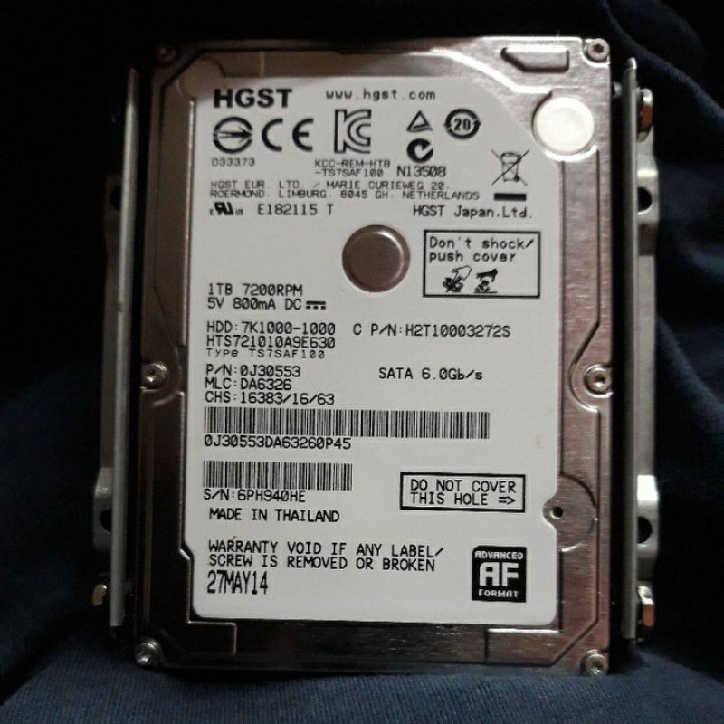 HGST 2.5吋 1TB 7200轉
