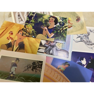 Disney迪士尼系列明信片 白雪公主/貝兒/小美人魚/花木蘭/茉莉