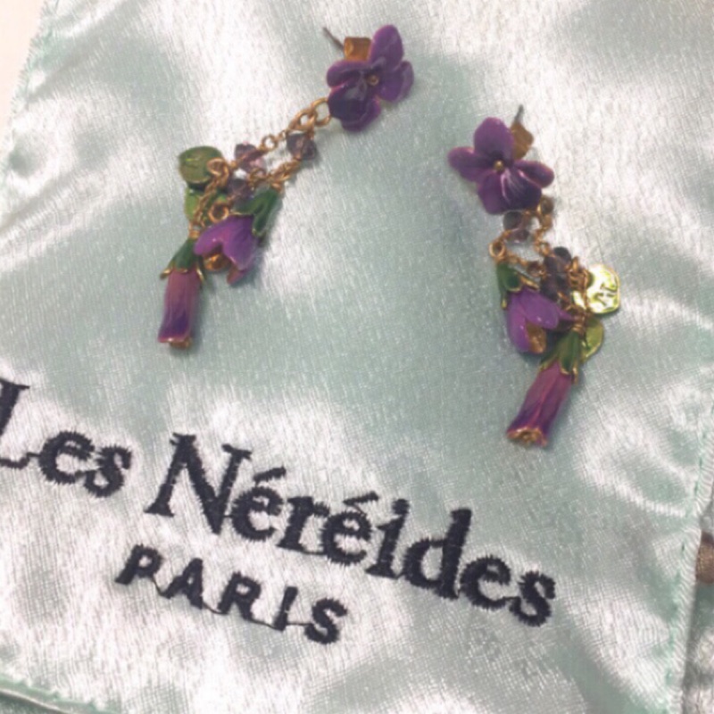 二手轉賣🇫🇷法國 Les Nereides (蕾娜海）紫色牽牛花耳環