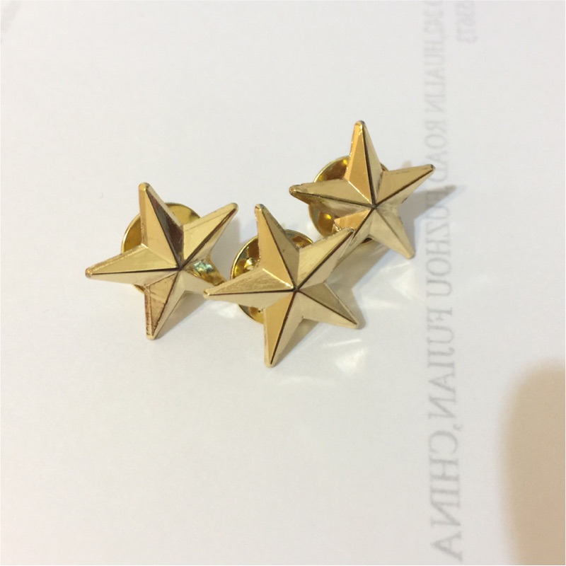 金色星星 銀色星星 玫瑰金星星 不完美星星 立體 金屬別針 胸章 勳章 紀念章