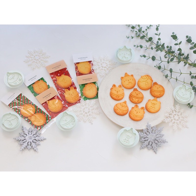 《現貨》日本Cotta 圓形聖誕節可愛造型 彈簧餅乾壓模 立體餅乾模
