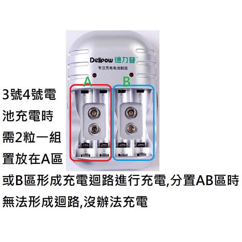 [yo-hong]三用多功能電池充電器3號4號9V充電電池充電器