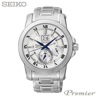 SEIKO SNP091J1《Premier人動電能自動追時萬年曆款》41mm/銀x白面【第一鐘錶】 SK007