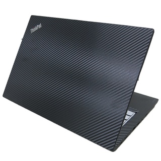 【Ezstick】Lenovo ThinkPad P14s GEN2 黑色卡夢紋機身貼 (上蓋貼、鍵盤週圍貼、底部貼)