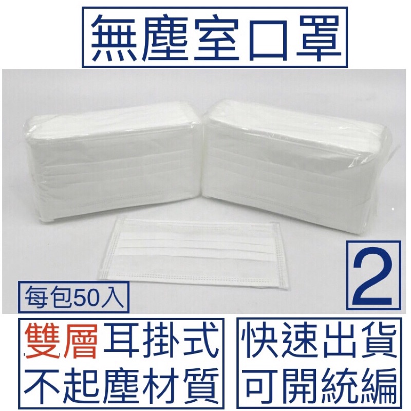 現貨-雙層無塵室口罩 含稅付發票 無塵口罩 無塵室專用 平面口罩 雙層口罩 壓光口罩 無塵室（非醫療口罩）