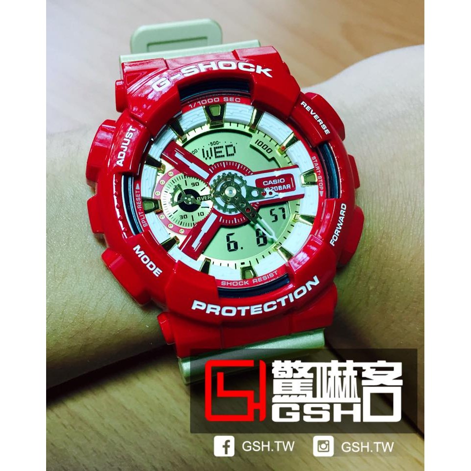 【驚嚇客】G-SHOCK GA-110CS 鋼鐵人 紅金 撞色 潮流 熱門 MARVEL