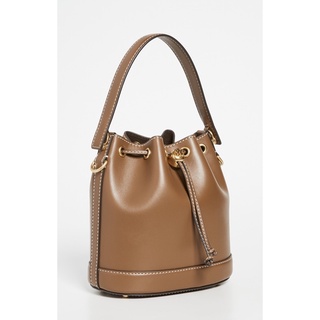 Tory Burch MONOGRAM 光滑牛皮水桶包-咖啡