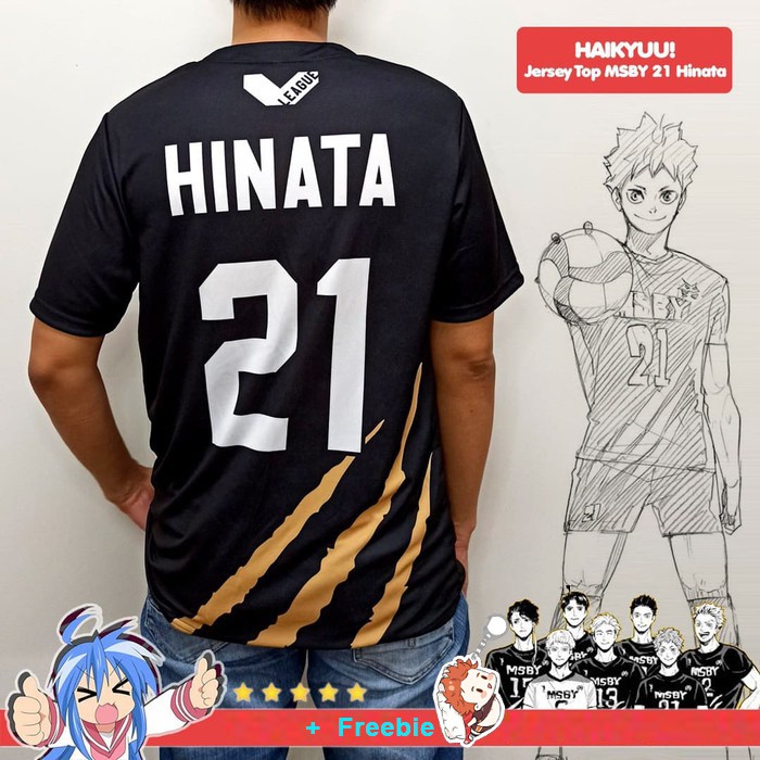 動漫 Haikyuu MSBY 黑色 Jackals HINATA 球衣 T 恤