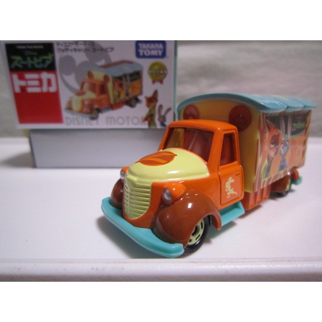 7-11全家免運:金額滿299(含)以上至6/30 TOMY Tomica Disney MOTORS 迪士尼系列 Zootropolis 動物FUN城市 動物烏托邦 彩繪橘色宣傳車 卡車 貨車