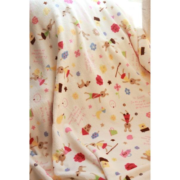 【現貨】💕現貨可愛卡通砂糖兔珊瑚絨毯子床單薄毛毯空調毯午休毯毛巾毯