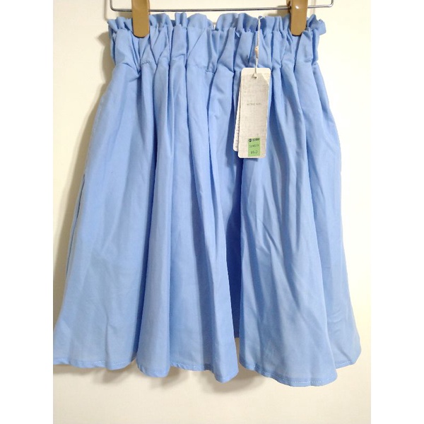 ［全新3折］RETRO GIRL淡藍色鬆緊傘狀短裙迷你裙有內裡