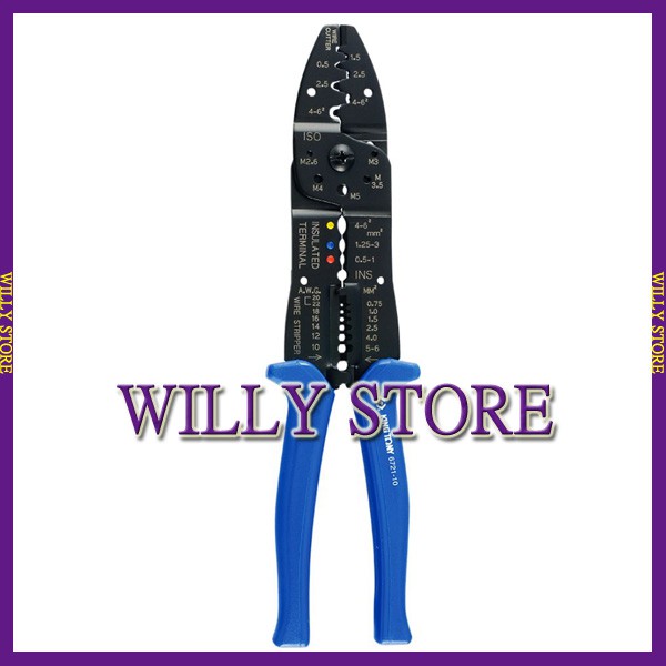 【WILLY STORE】KING TONY 6721-10 壓接絕緣端子 壓接剝線鉗 壓接鉗 切斷電線 壓著端子鉗