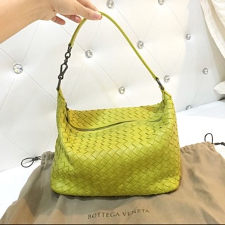 BOTTEGA VENETA BV 全新超美芥末黃手提小肩包 小羊皮