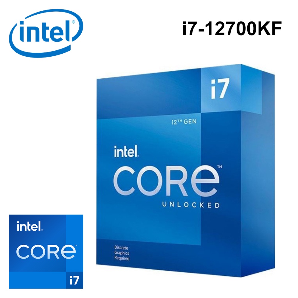 Intel I7-12700KF 12核20緒/3.6GHz/1700腳位/無內顯