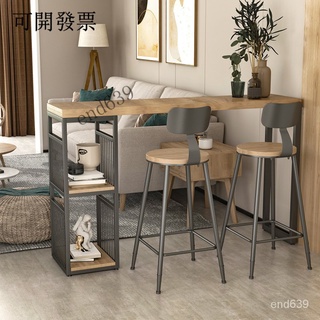 免運{華景傢俱城} 吧檯 實木隔斷小吧臺桌陽臺傢用客廳靠墻高腳桌北歐原木灰色咖啡廳