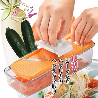 【日本製下村工業】FV-641蔬果調理器四入組/刨絲刀/切絲磨泥四件組/料理器具/切絲/切片/磨泥/可收納/露營