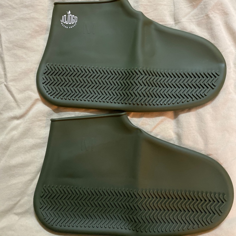 Jojogo 防水鞋套 矽膠材質 雨鞋套 M號 軍綠色 water proof shoes cover