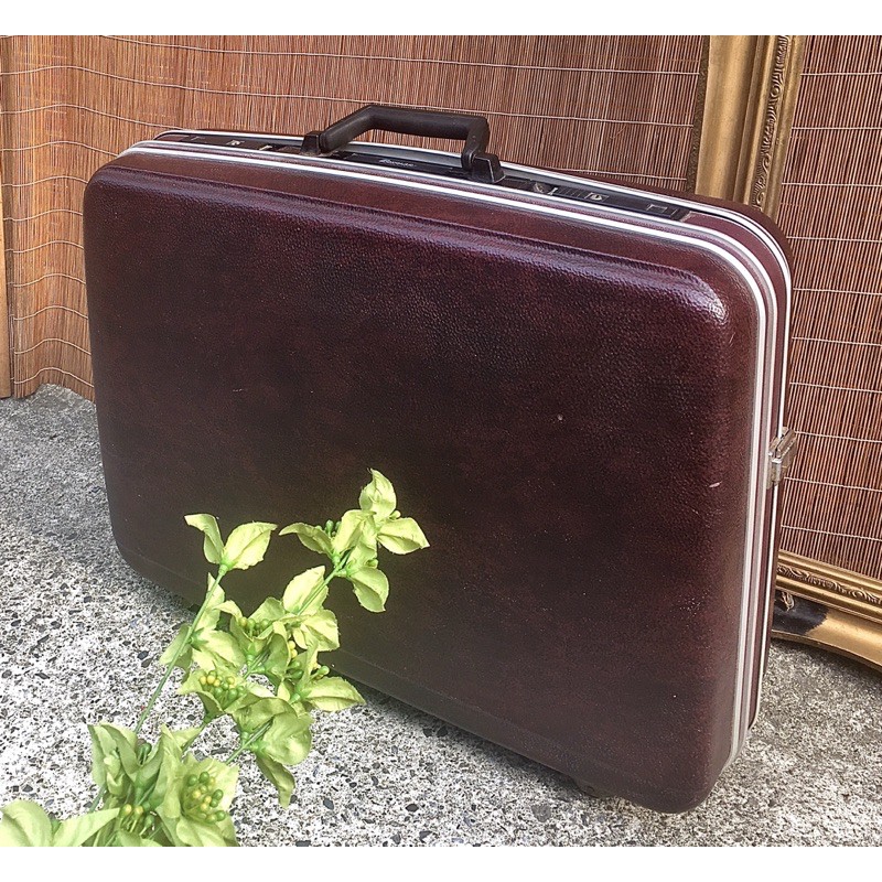 Echolac 早期 棕色 雲彩 硬殼手提箱 手提箱 行李箱 旅行箱 硬殼箱