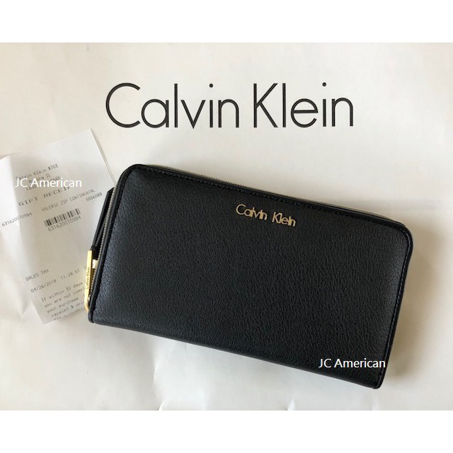 Calvin Klein CK 黑色 皮革 長夾/皮夾 ~現貨在台