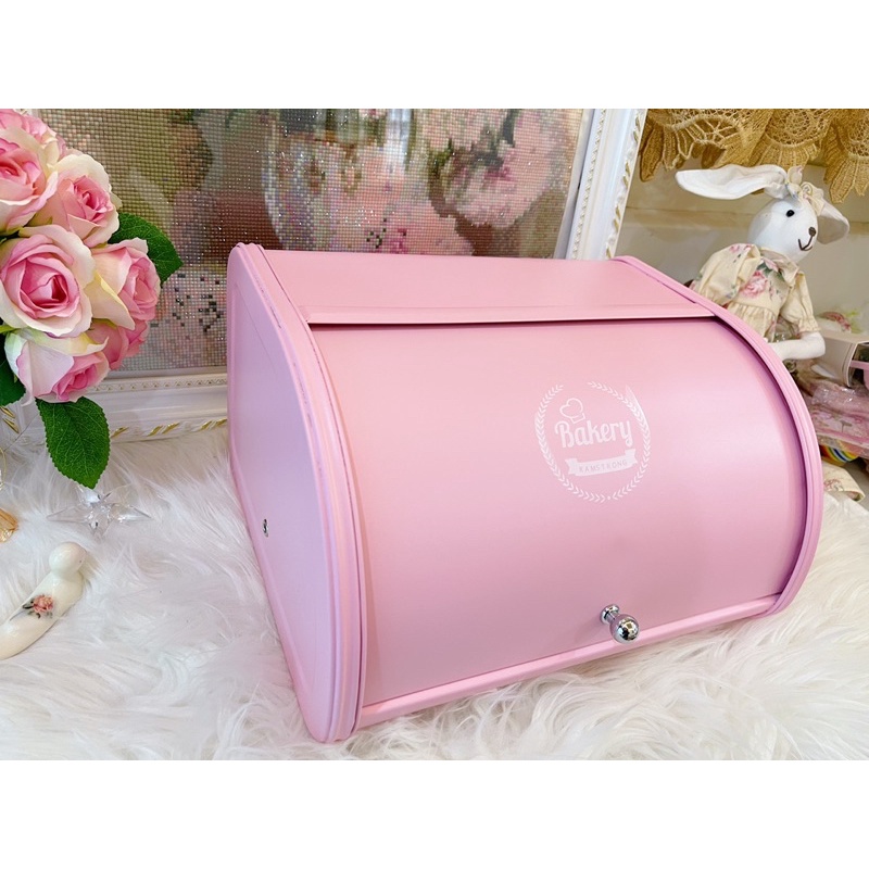 粉紅玫瑰精品屋~Pink粉色加厚鍍鋅鐵藝麵包箱 收納箱~