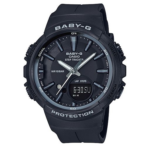 【CASIO】BABY-G 夏日運動雙顯錶-黑(BGS-100SC-1A)正版宏崑公司貨