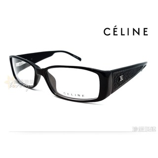 【珍愛眼鏡館】CELINE 賽琳 時尚寬版皮革設計光學眼鏡 VC1643 黑 彈簧鏡臂 公司貨正品超值特惠 # 1643