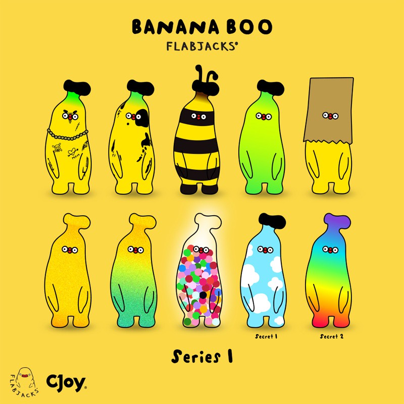 正品批發 Flabjacks Banana Boo香蕉盲盒彈手辦二次元潮流玩具擺件公仔