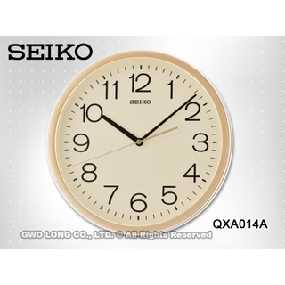 SEIKO 精工 掛鐘 QXA014A 黃面黑字掛鐘 直徑30公分 高反差錶盤設計