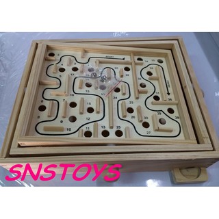 sns 古早味 懷舊童玩 玩具 高階版 迷宮 木製彈珠走迷宮 技能遊戲 長寬28x24cm