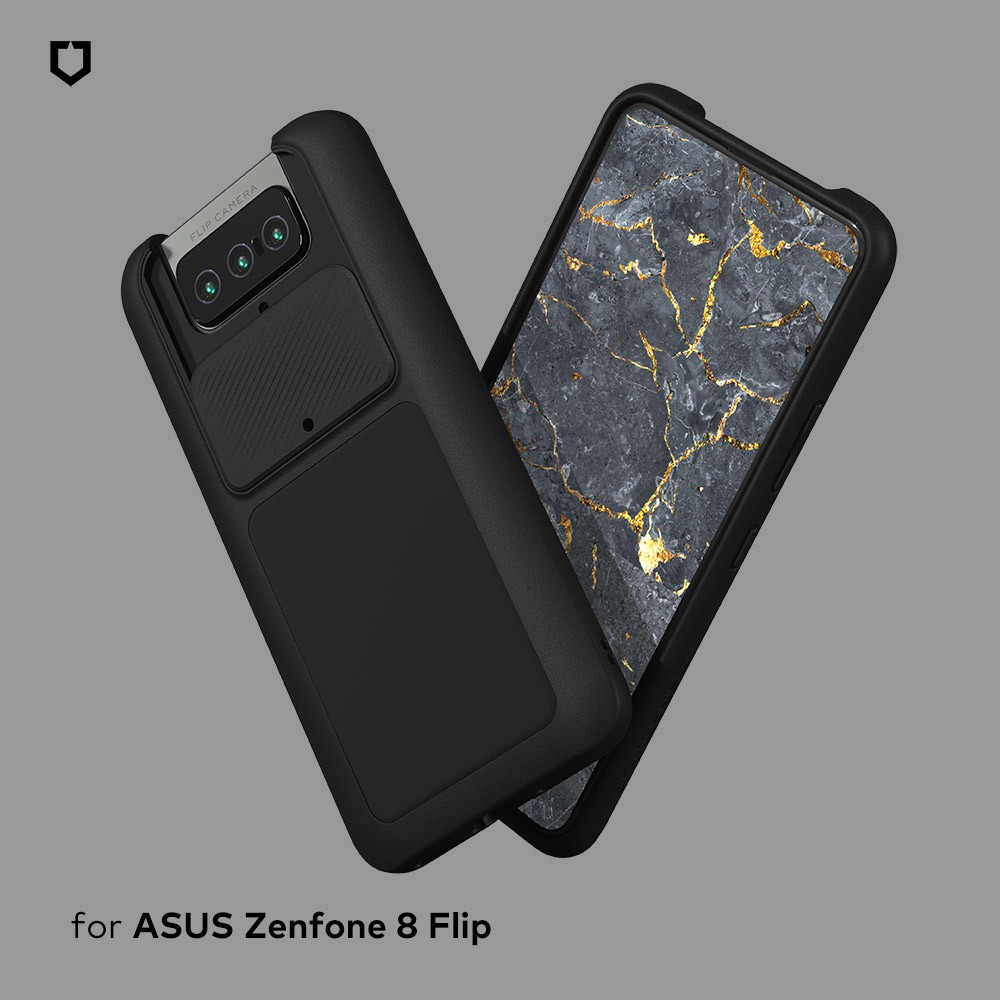 犀牛盾 適用ASUS Zenfone 8 Flip SolidSuit經典黑/碳纖維紋路防摔背蓋手機殼-華碩官方授權開發