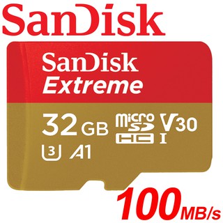 公司貨 SanDisk 32GB 32G Extreme microSDHC TF UHS-I U3 A1 記憶卡