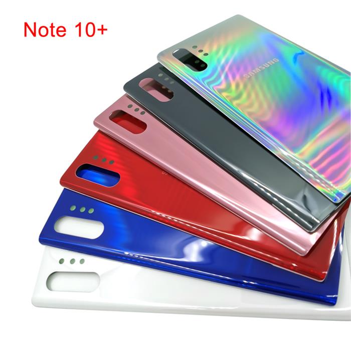 SAMSUNG 適用於三星 Galaxy Note 10 Plus 10+ 後蓋電池蓋玻璃後門外殼蓋更換盒
