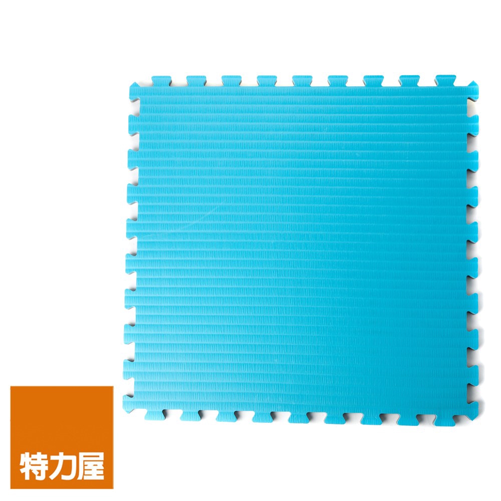 特力屋 日式雙色草蓆紋安全地墊 晴空藍 4入 60x60x1.3cm