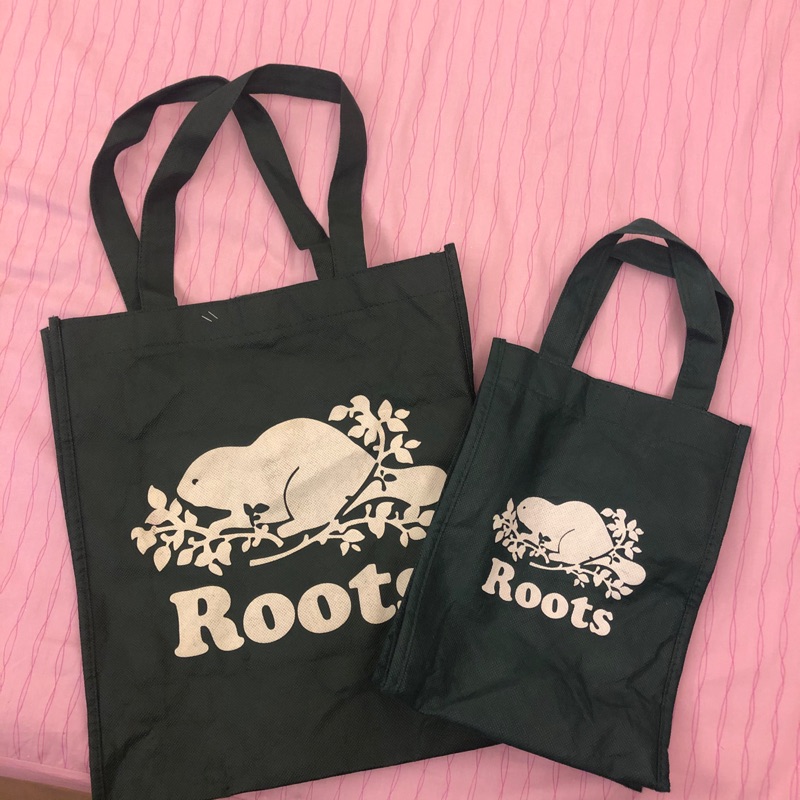 二手 Roots環保袋 一大一小 合售150