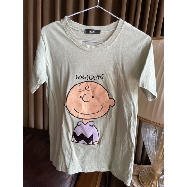 Made In Korea 正韓 韓國直送 查理·布朗 Snoopy湖水綠短袖T shirt