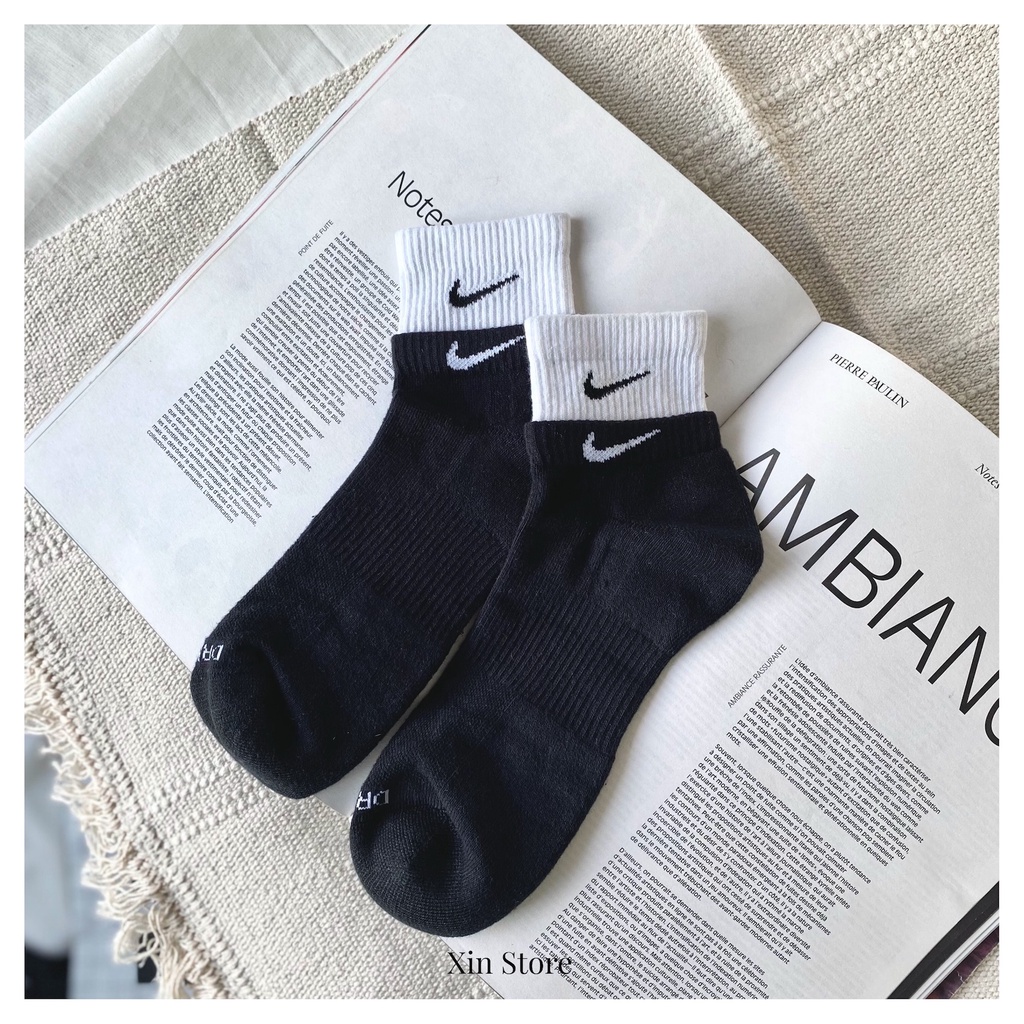 Xin Store🔹 Nike Everyday Plus Cushloned 基本款 小勾 中筒 雙層襪 黑白 白