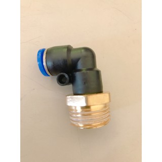 【勁力空壓機械五金】※ 省力接頭 外牙1/2 (4分PT) *8mm L型 外牙彎通 快速接頭 風管 PU管