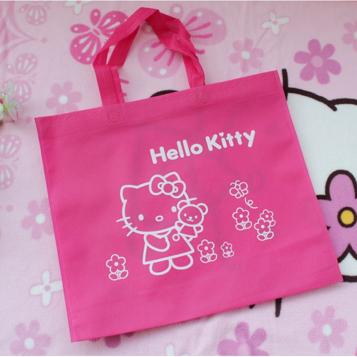 Hello Kitty 卡通購物手提包手提包帆布錢包袋單肩外包