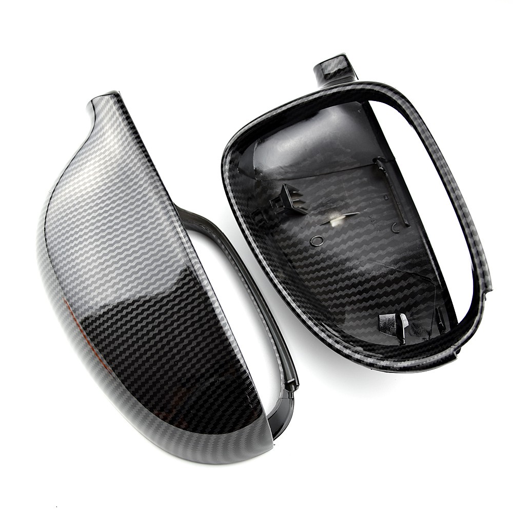 大眾高爾夫MK5 GTI捷達5（亮黑色）碳纖維帕薩特B6 B5.5側後視鏡蓋2件裝Sharan Golf Plus Va