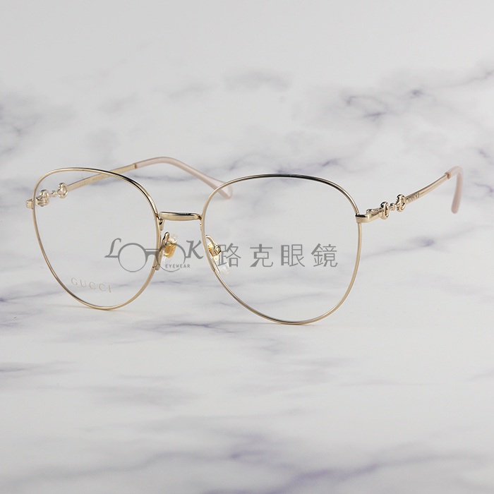 【LOOK路克眼鏡】GUCCI 光學眼鏡  飛官型 淡金色 GG0880O 004