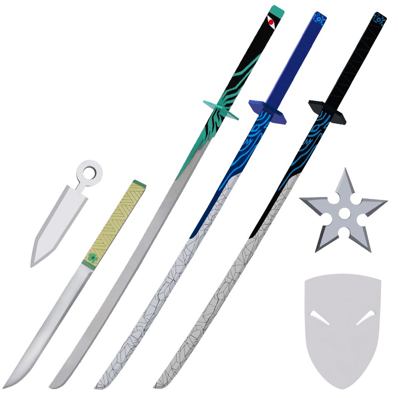 新品刺客伍六七cos 魔刀千刃武器大號兒童玩具梅花十三青鳳雙刃刀 蝦皮購物