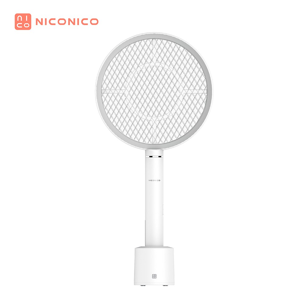 【NICONICO】座充式觸控小黑蚊電蚊拍 捕蚊拍 除蟲 防蚊 鋰電池 收納底座NI-ES803