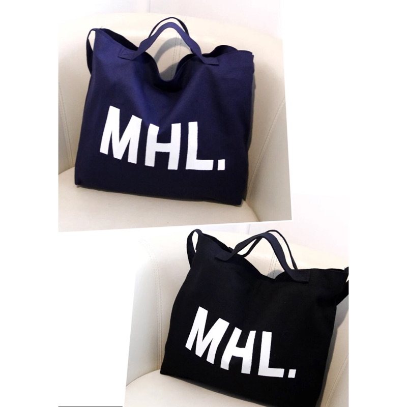 💖紫璦戀💞韓國復古單肩包字母MHL/環保袋/購物袋/帆布包/可手提/斜背