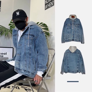 【JES】現貨 可拆帽 厚磅 韓國 素面 丹寧 牛仔 基礎 質感 水洗藍 親膚 潮流 情侶 連帽外套 牛仔外套 外套