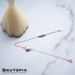 Brutopia | Alma.| 玫瑰金珍珠純銀手鍊